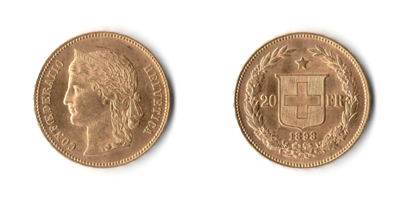 Svizzera, 20 Franchi 1893 qFDC